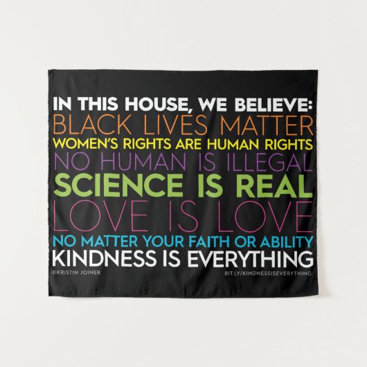 Tapisserie #KIndnessIsEverything de mur (Devant (Horizontal))