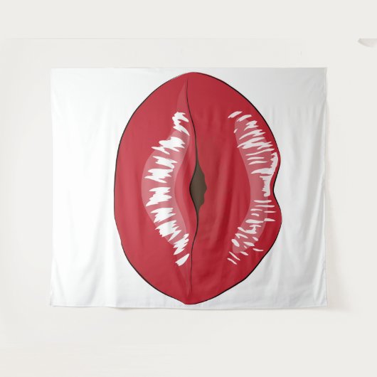 Tapisserie Lèvres Rouges (Devant (Horizontal))
