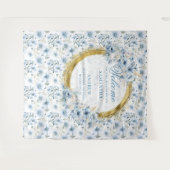 Tapisserie Mariage moderne Bohème Bleu Lumière Or (Devant (Horizontal))