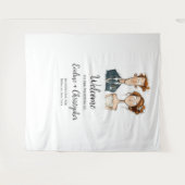 Tapisserie mariage Quirky Couple Aquarelle Mariée (Devant (Horizontal))
