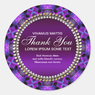 Tapisserie Médiévale Autocollant Merci Violet