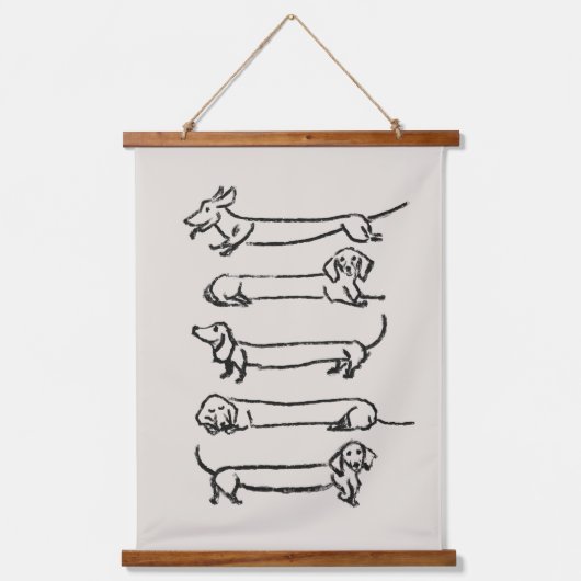 Tapisserie minimaliste Dachshund Impression (Recto)