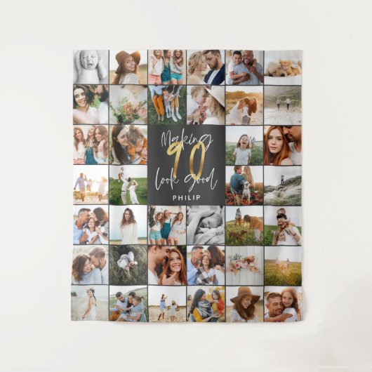 Tapisserie multiphoto moderne 90e anniversaire (Devant)