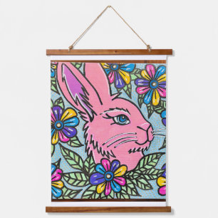 Tapisserie murale à dessus en bois de lapin doux