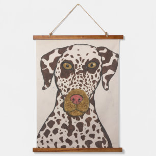 Tapisserie murale à motif de dalmatien en bois