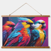 Tapisserie murale à trois perroquets (Devant)