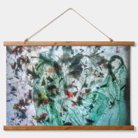 Tapisserie murale abstraite en bois bleu clair, Co