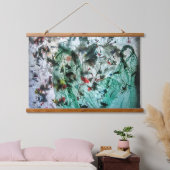 Tapisserie murale abstraite en bois bleu clair, Co (Chambre à coucher)