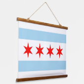 Tapisserie murale avec drapeau de Chicago City, Ét (Angulaire)