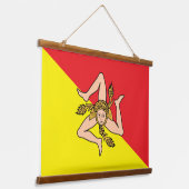 Tapisserie murale avec drapeau de la Sicile, Itali (Angulaire)