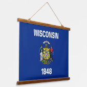 Tapisserie murale avec drapeau du Wisconsin, États (Angulaire)