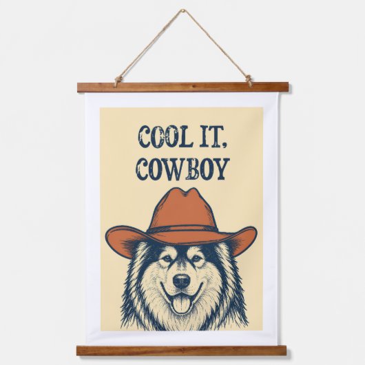 Tapisserie murale "Cool it, Cowboy". (Recto)