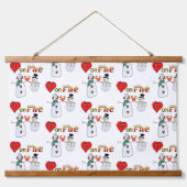 Tapisserie murale coupée en bois Coeurs sur feu Sn (Devant)