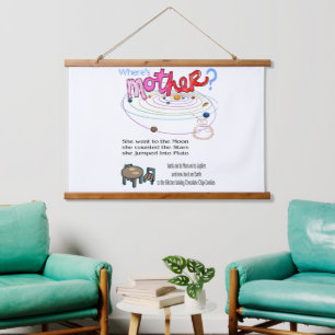 Tapisserie murale coupée en bois Où est maman ?