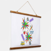 Tapisserie murale coupée en bois Retour à l'école  (Angulaire)