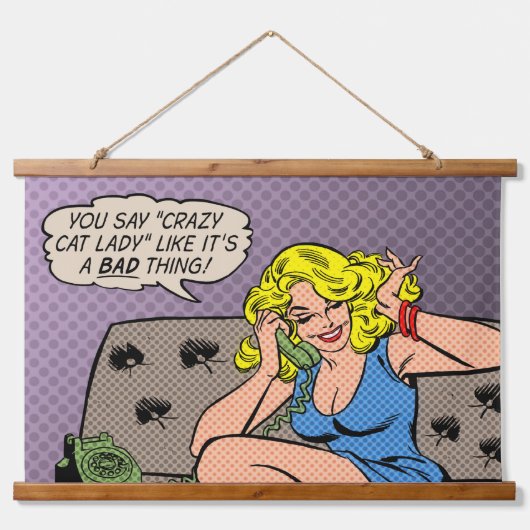 Tapisserie murale "Dame de chat fou" (Devant)