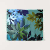 Tapisserie murale d'art Feuille bleu vert (Devant (Horizontal))