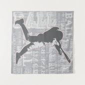 Tapisserie murale de conception de base-ball (Devant (Horizontal))