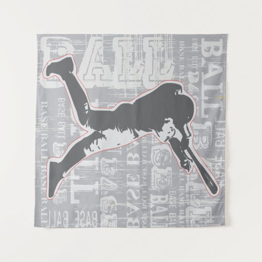 Tapisserie murale de conception de base-ball (Devant (Horizontal))