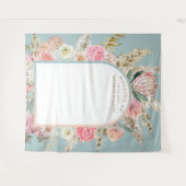 Tapisserie murale de mariage floral bohème moderne (Devant (Horizontal))