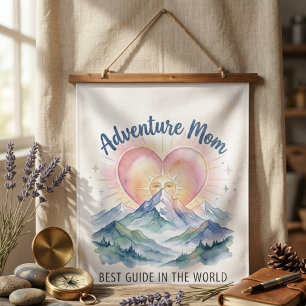 Tapisserie murale de montagne Adventure Mom