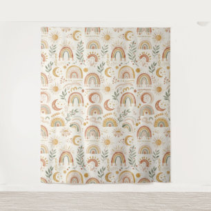 Tapisserie murale de nursery arc-en-ciel Boho Terr