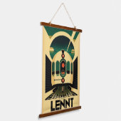 Tapisserie murale de train futuriste rétro (Angulaire)