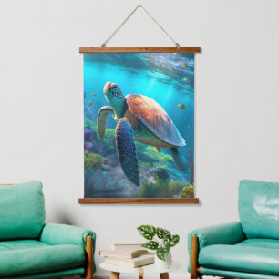 Tapisserie murale décorative Tortue Paisible
