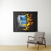 Tapisserie murale d'incendie d'ordinateur (En situation (horizontale))