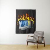 Tapisserie murale d'incendie d'ordinateur (En situation)