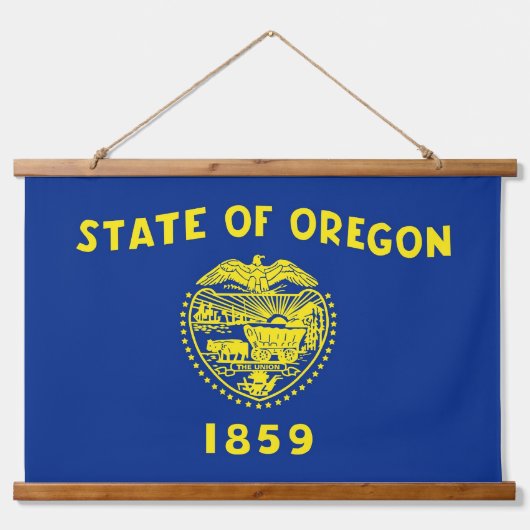 Tapisserie murale en bois avec drapeau de l'Oregon (Devant)