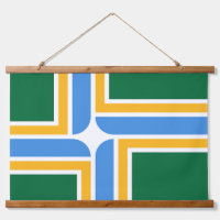 Tapisserie murale en bois avec drapeau de Portland