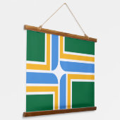 Tapisserie murale en bois avec drapeau de Portland (Angulaire)