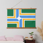 Tapisserie murale en bois avec drapeau de Portland (Chambre à coucher)