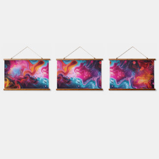 Tapisserie murale en bois coloré