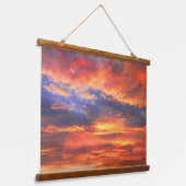 Tapisserie murale en bois couché au coucher du sol (Incliné)