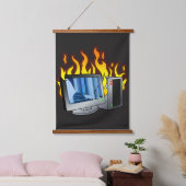 Tapisserie murale en bois de feu d'ordinateur (Chambre à coucher)