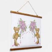 Tapisserie murale en bois Fleurs d'ours florales (Angulaire)