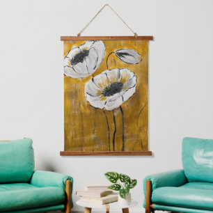 Tapisserie murale en bois floral