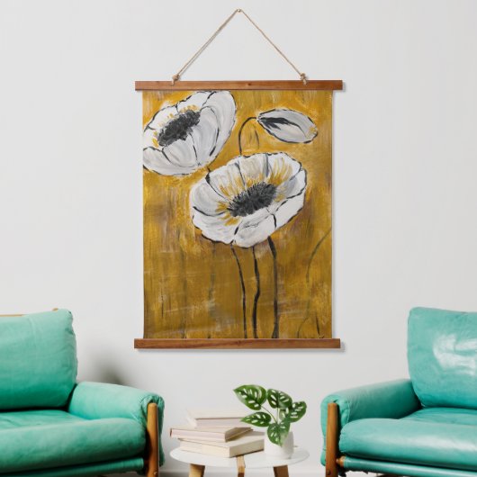 Tapisserie murale en bois floral (Salon)