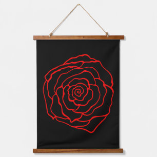 Tapisserie murale en rose rouge