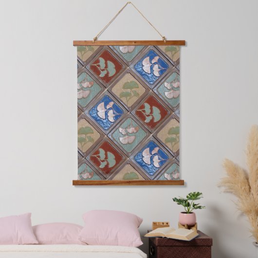 Tapisserie murale, feuilles Gingko (Chambre à coucher)