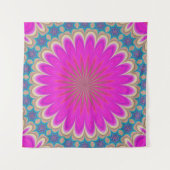 Tapisserie murale Mandala rose et turquoise (Devant (Horizontal))