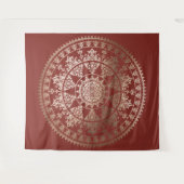 Tapisserie murale mandala solaire en feuille d'or  (Devant (Horizontal))