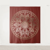 Tapisserie murale mandala solaire en feuille d'or  (Devant)