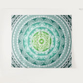 Tapisserie murale Mandala Vert Bleu Turquoise (Devant (Horizontal))