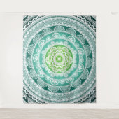 Tapisserie murale Mandala Vert Bleu Turquoise (Devant)