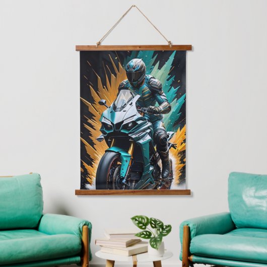 tapisserie murale moto (Salon)