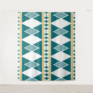 Tapisserie murale néo-déco diamant grille sarcelle