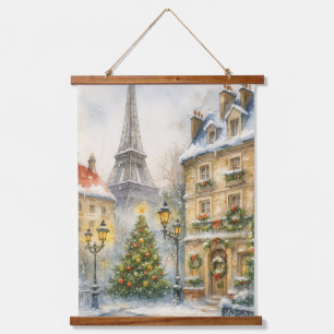 Tapisserie murale Noël à Paris – Aquarelle